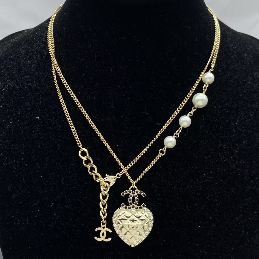 Replica Chanel Multi Wear Ways Heart Pendant Long Chain Necklace