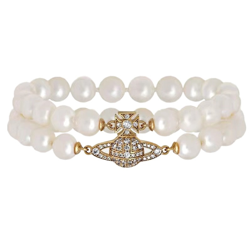 Replica Vivienne Westwood 2 Row Pearl Bracelet