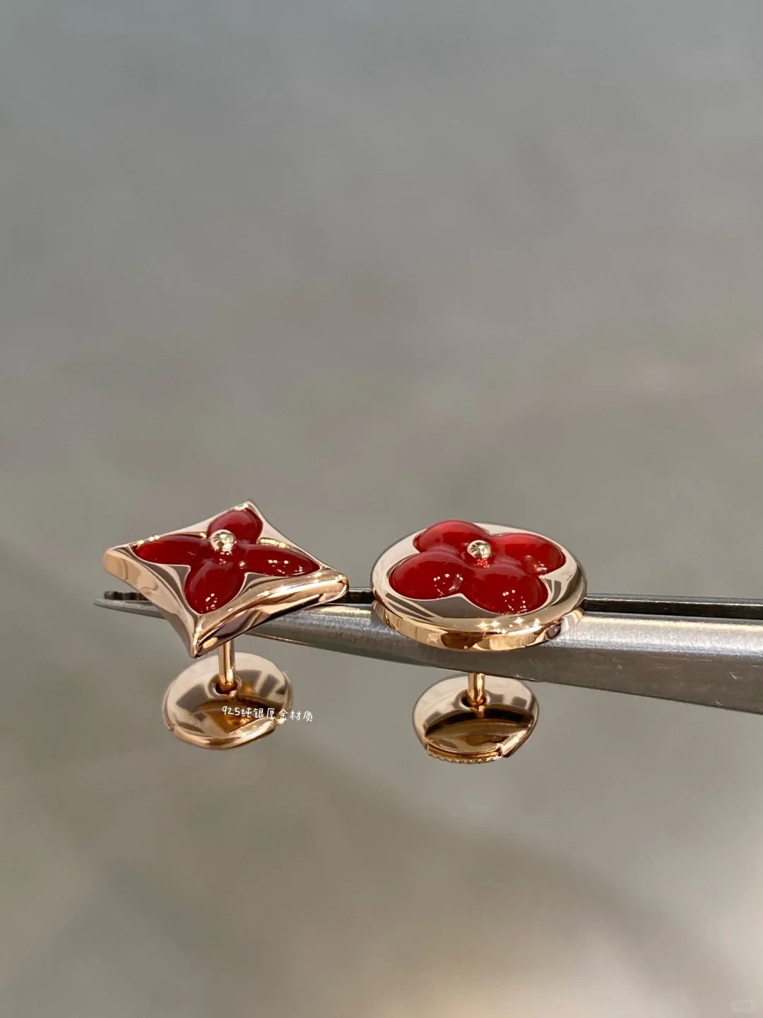 Replica Louis Vuitton AB Asymmetric Red Carnelian Earrings