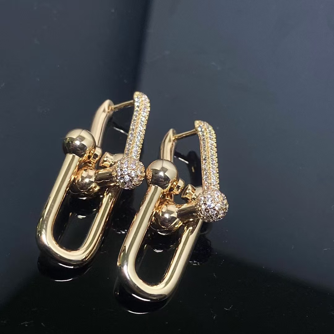Replica Tiffany HardWear Link Earrings (with diamonds)