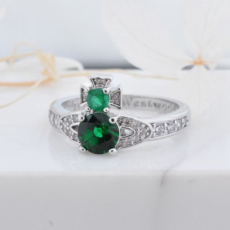 Replica Vivienne Westwood Colorful Diamond Saturn Ring