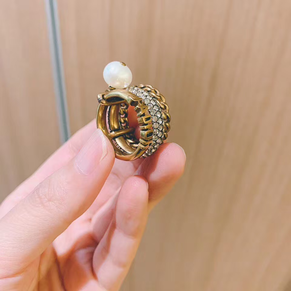 Replica JADIOR 3 Layers Pearl Dangle Ring