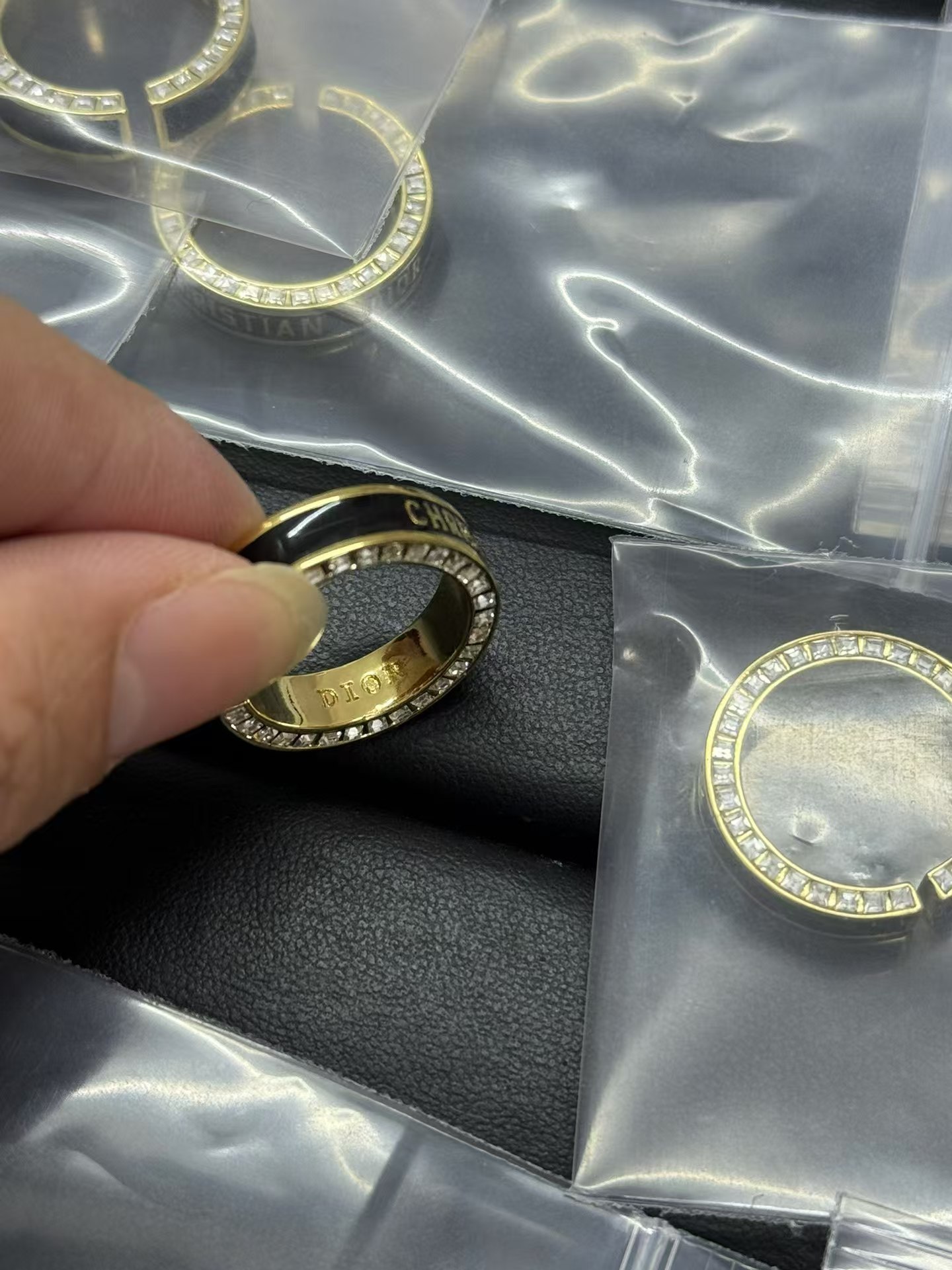 Replica Black Enamel CHRISTIAN DIOR Ring