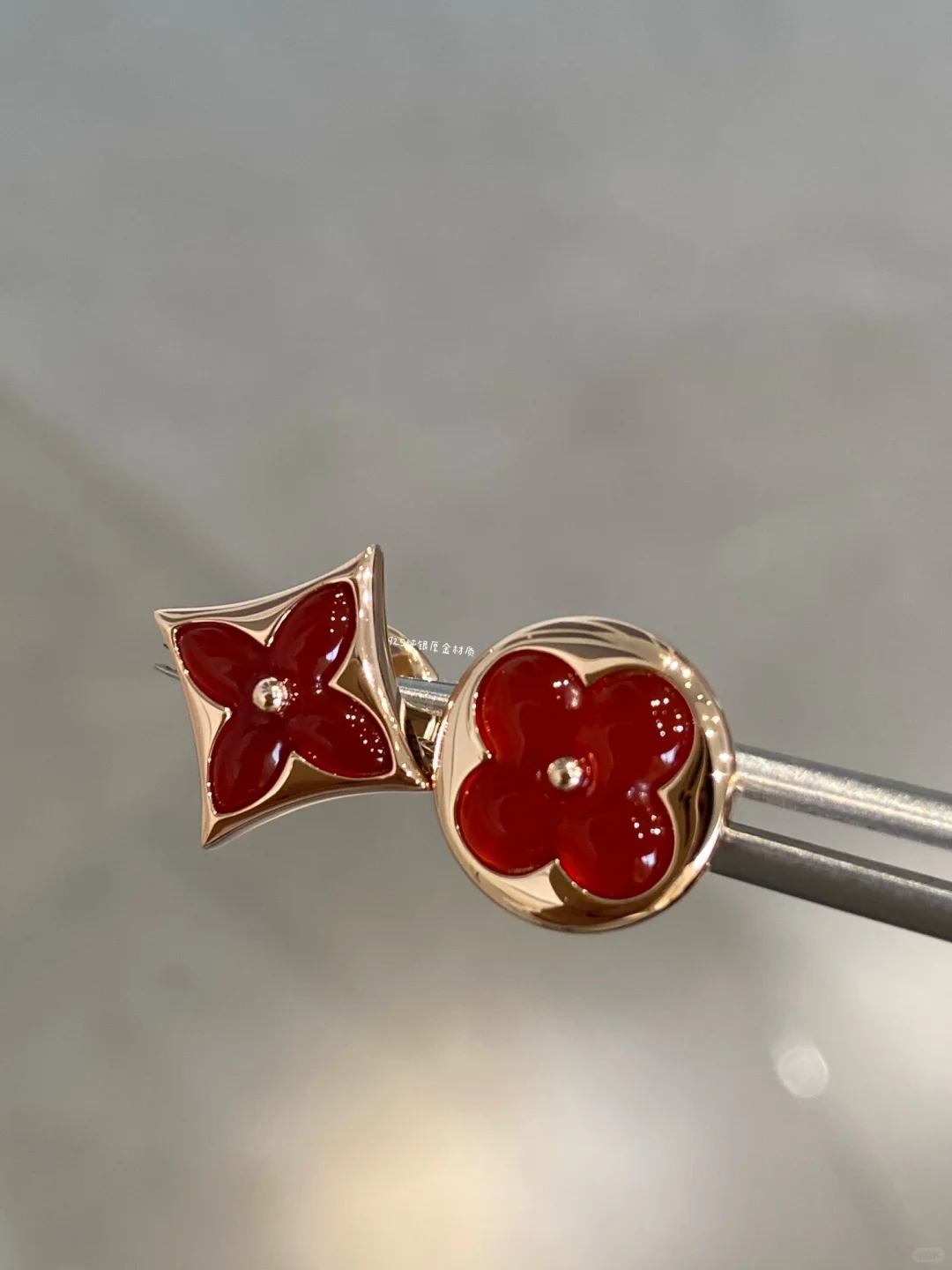 Replica Louis Vuitton AB Asymmetric Red Carnelian Earrings