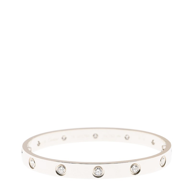 Replica NEW CARTIER LOVE BRACELET B6040716 18kt WHITE GOLD & DIAMONDS  SILVER