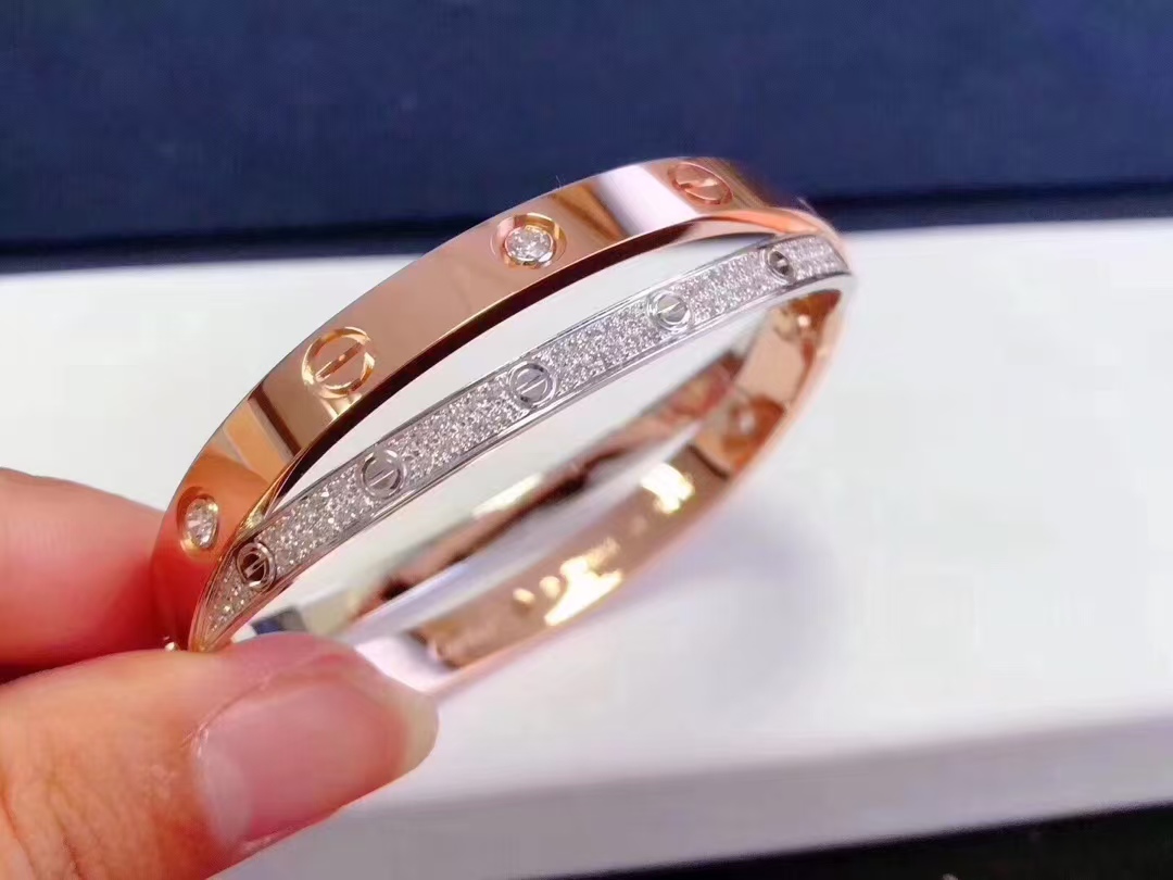 Replica Cartier Cross Mixed Metal Color LOVE Bracelet