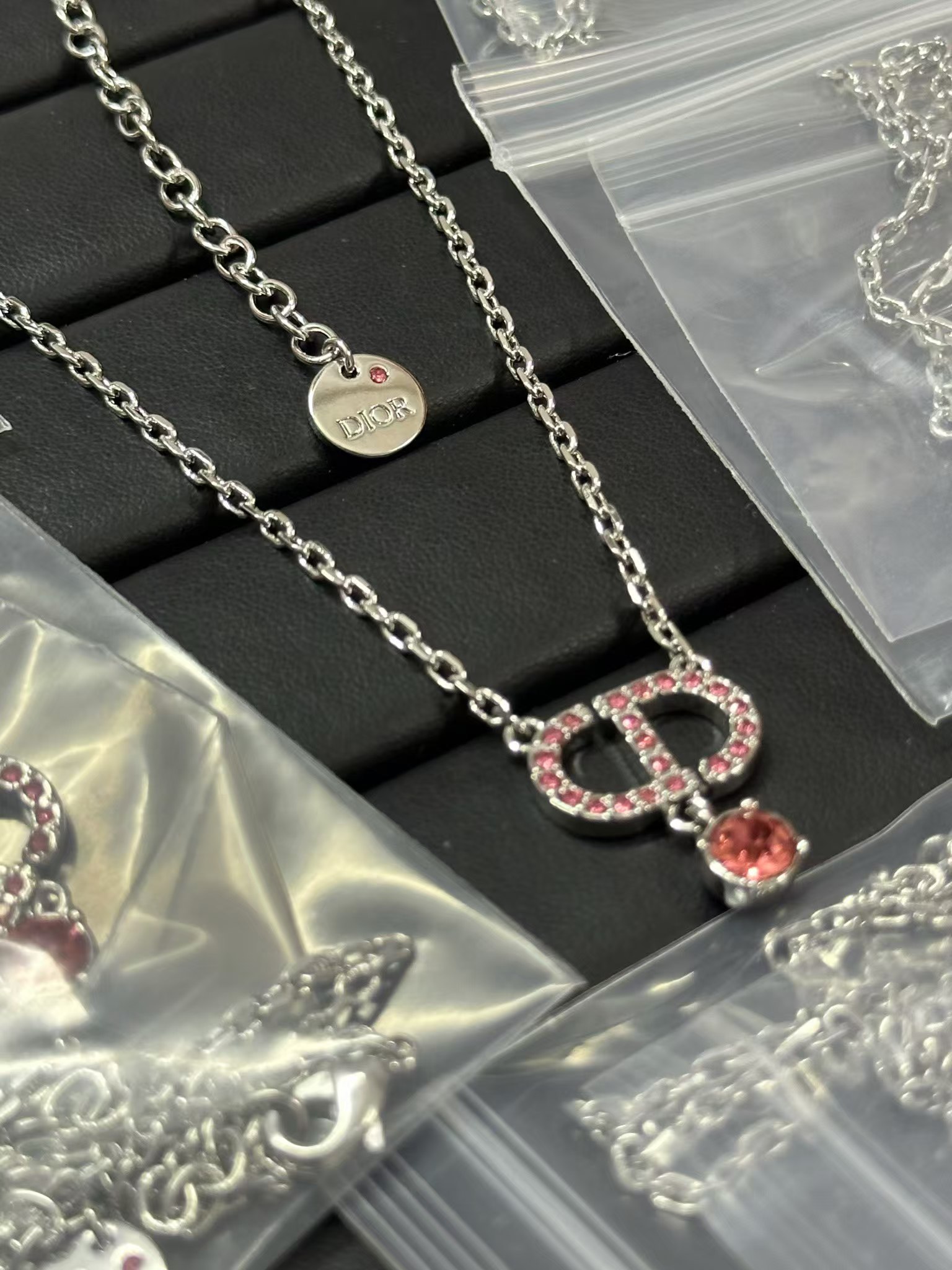 Replica Dior CD Pendant Diamond Drop Necklace