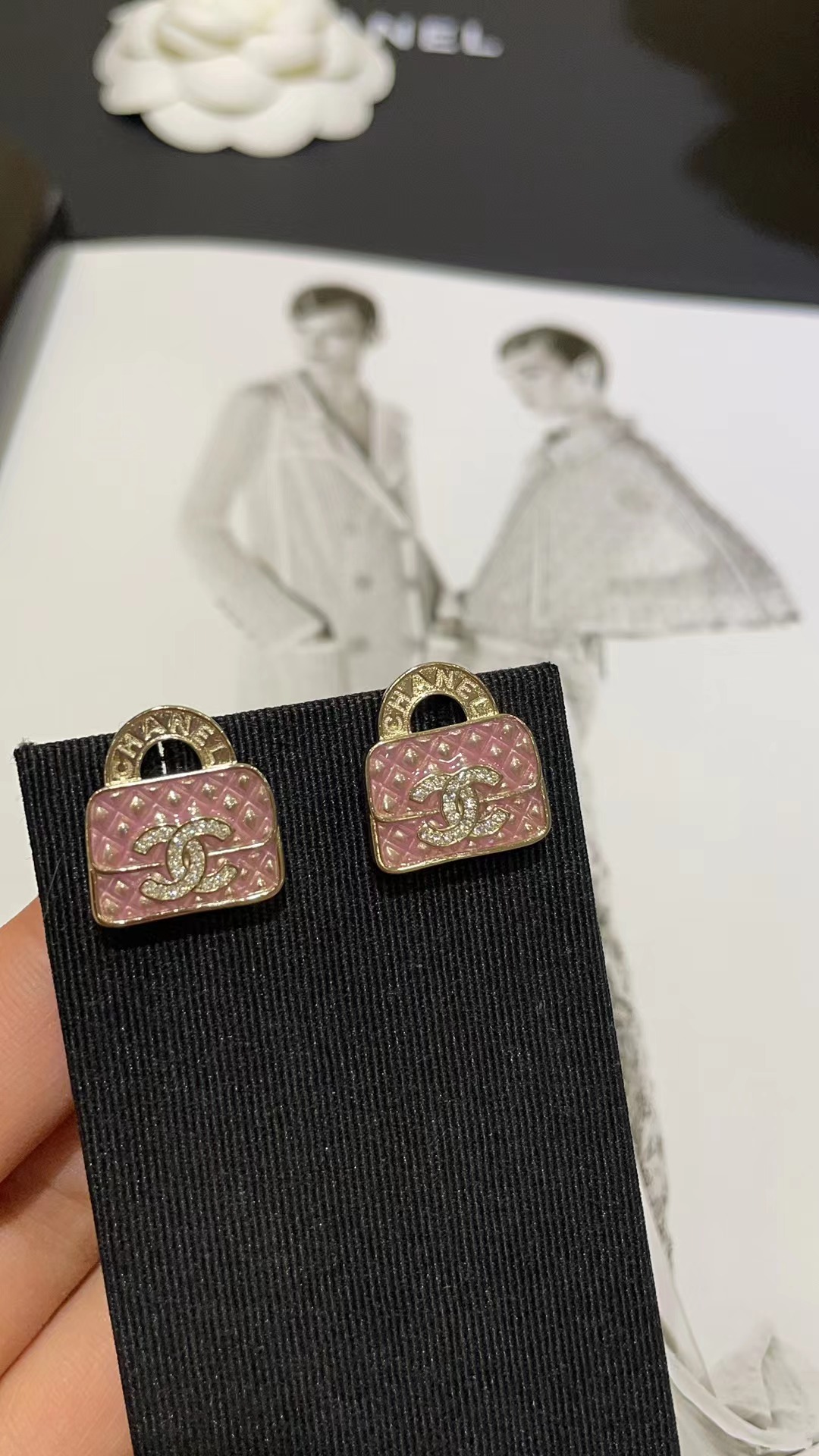 Replica Chanel Pink Bag Earrings