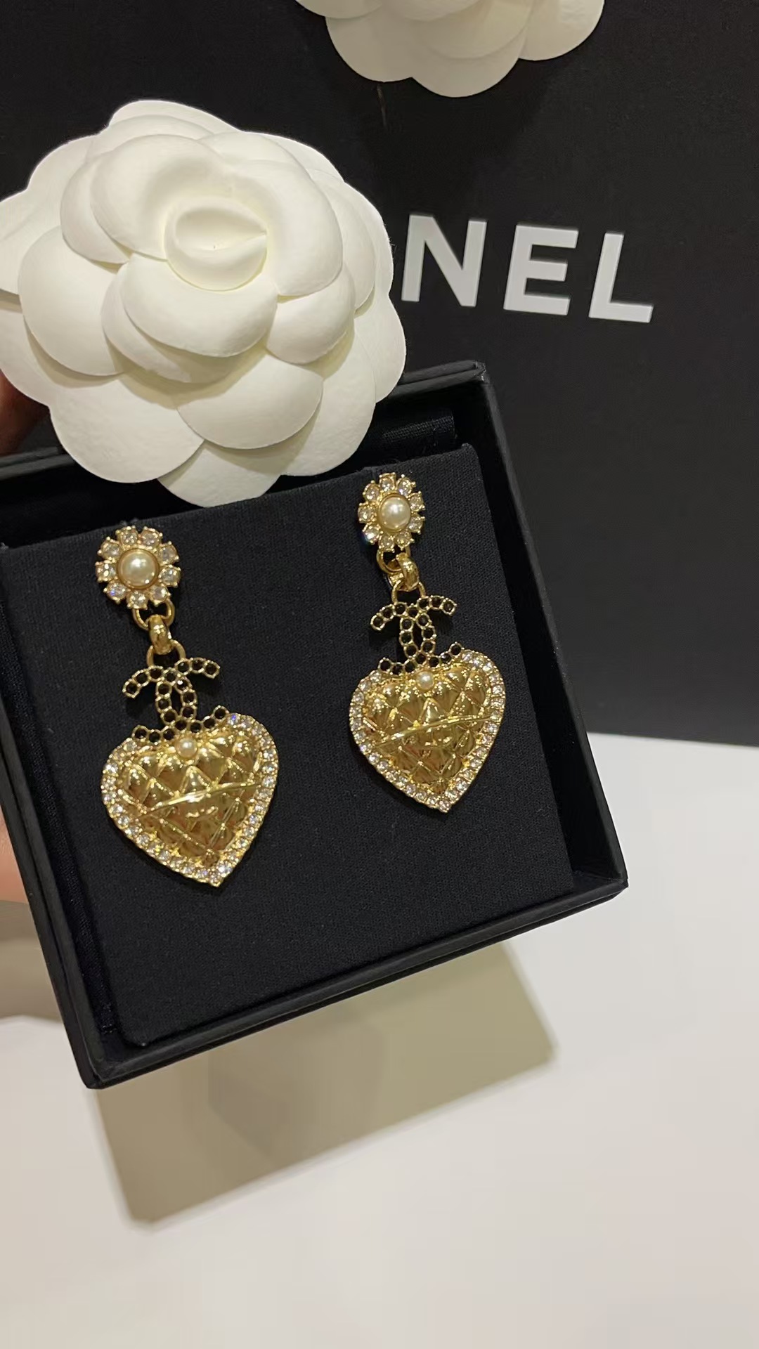 Replica Chanel Love Heart Dangle Earrings