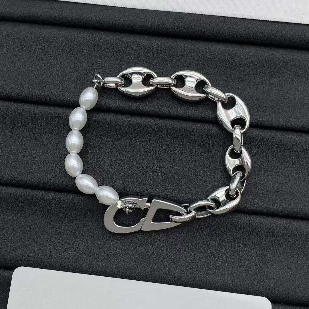 Replica Dior Pearl and Chain Bracelet