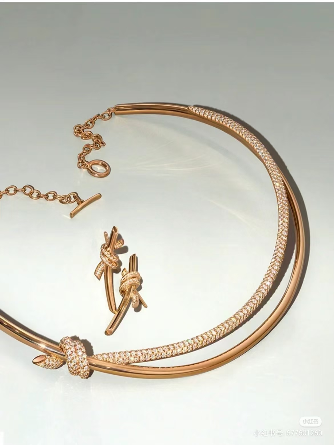 Replica Tiffany Knot Double Row Hinged Necklace
