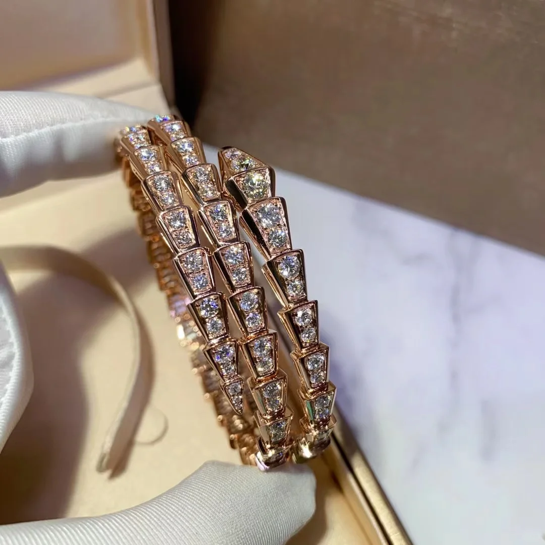 Replica Bvlgari Serpenti Viper Bracelet - Full Diamond
