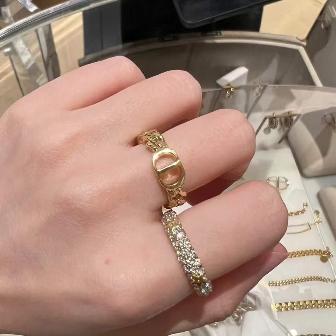 Replica Dior CD Star Stacking Rings - 2 Pieces