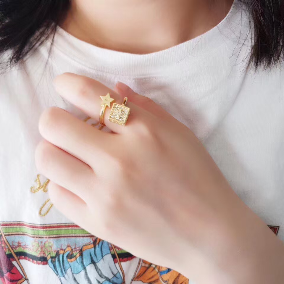 Replica Dior Cube and Star Open Ring