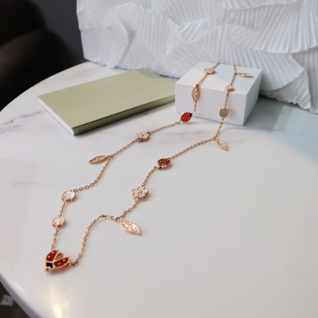 Replica Van Cleef & Arpels Lucky Spring Long Necklace, 15 Motifs