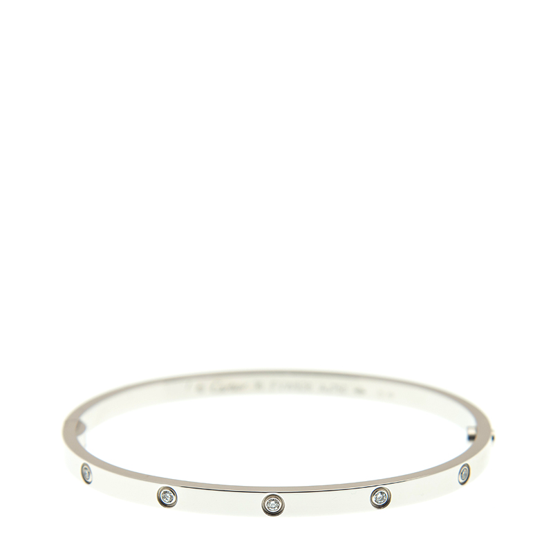 Replica NEW CARTIER LOVE BRACELET B6048016 18kt WHITE GOLD & DIAMONDS  SILVER
