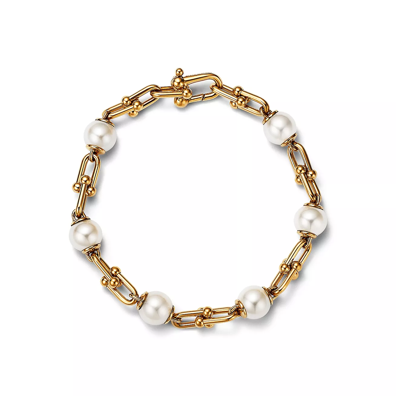 Replica Tiffany HardWear Link Bracelet with Freshwater Pearls