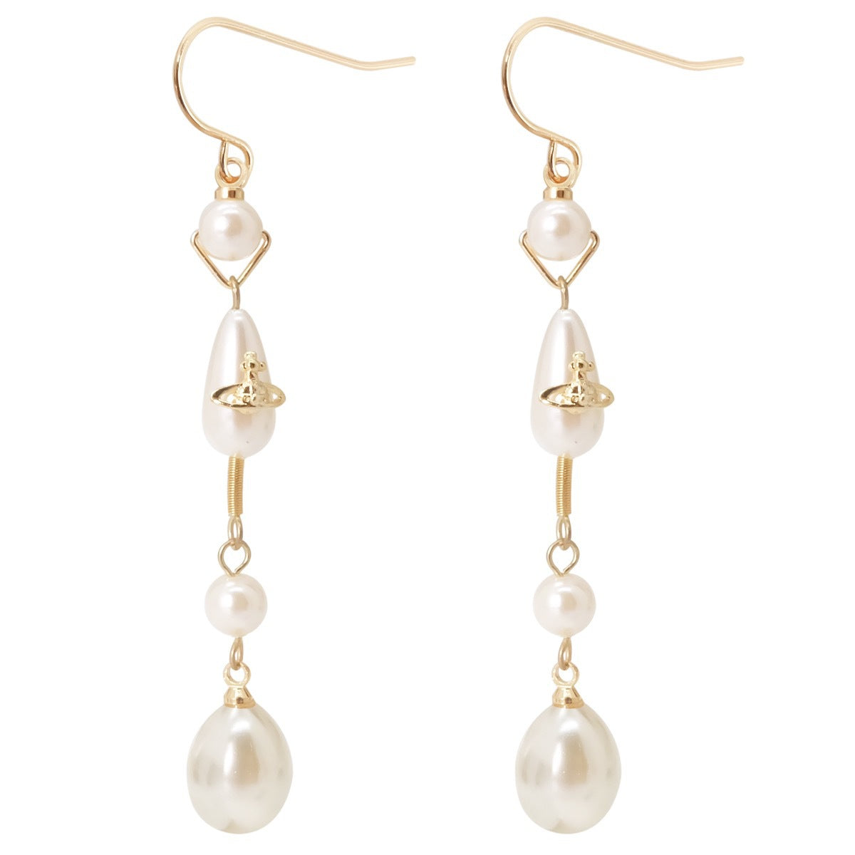 Replica Vivienne Westwood Teardrop Pearl Saturn Earrings