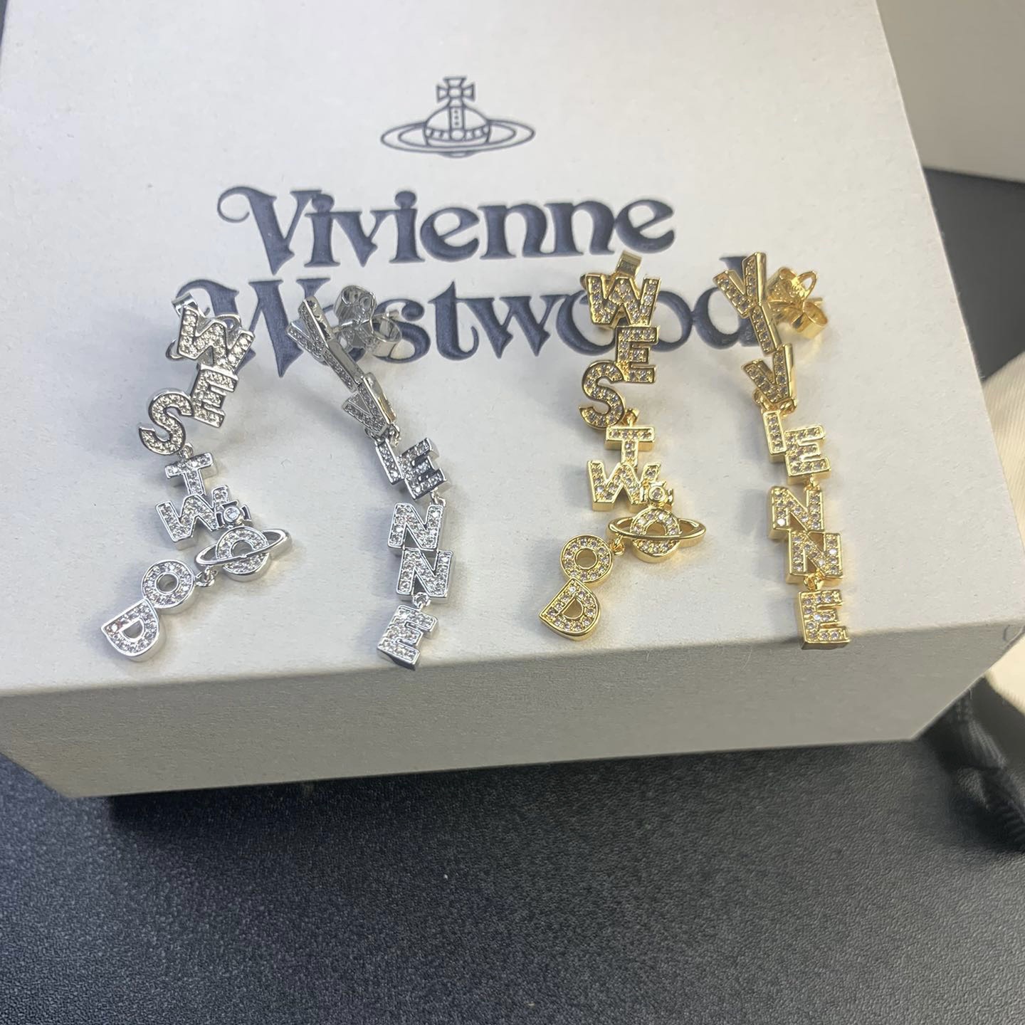 Replica Vivienne Westwood Letters Asymmetric Earrings