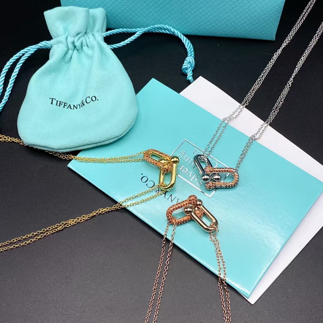 Replica Tiffany Large Double Link Pendant Necklace