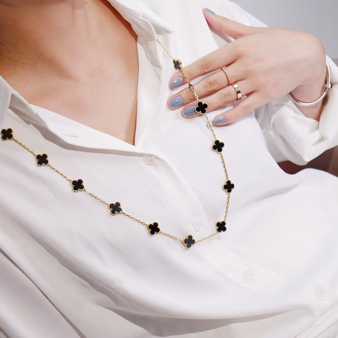 Replica Van Cleef & Arpels Vintage Alhambra Long Necklace, 20 Motifs