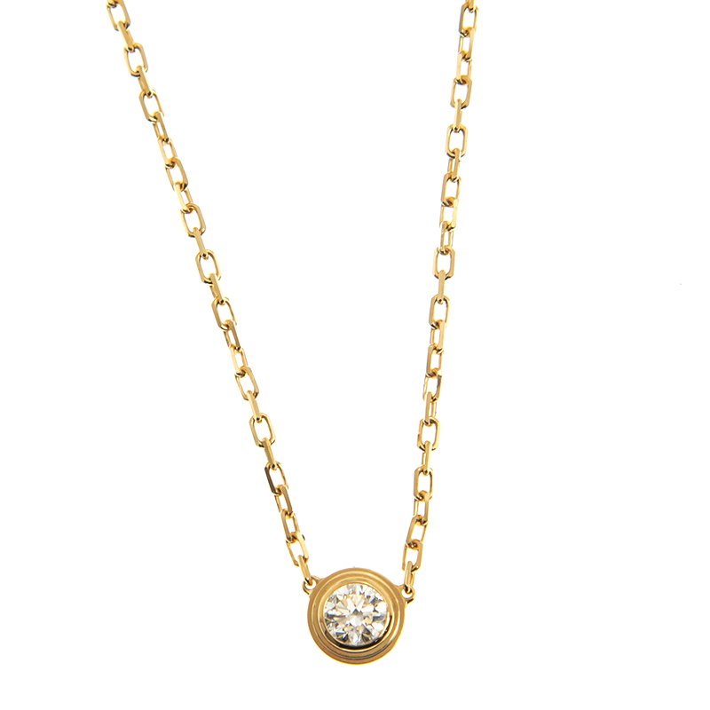 Replica NEW CARTIER DIAMANTS LÉGERS NECKLACE B7215500 GOLD 18kt YELLOW GOLD