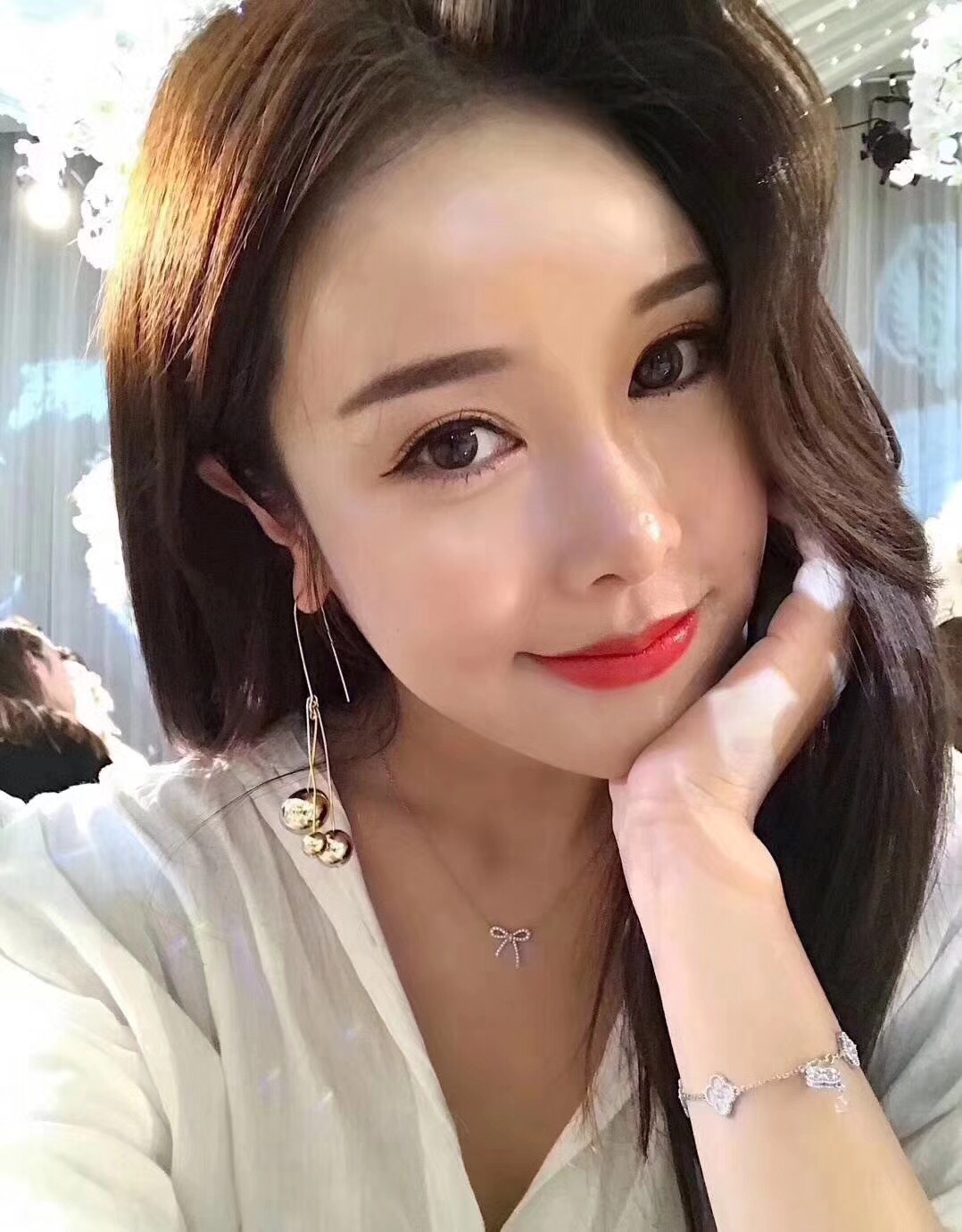 Replica Tiffany Mini Full Diamond Bow Pendant Necklace