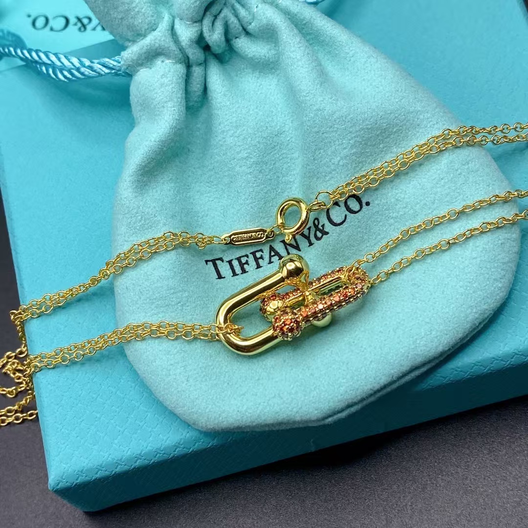 Replica Tiffany Large Double Link Pendant Necklace