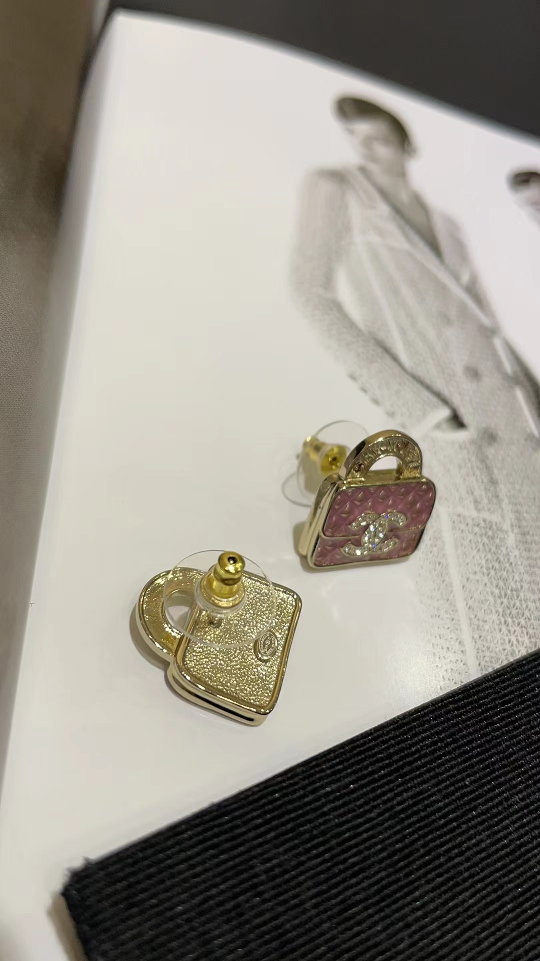Replica Chanel Pink Bag Earrings