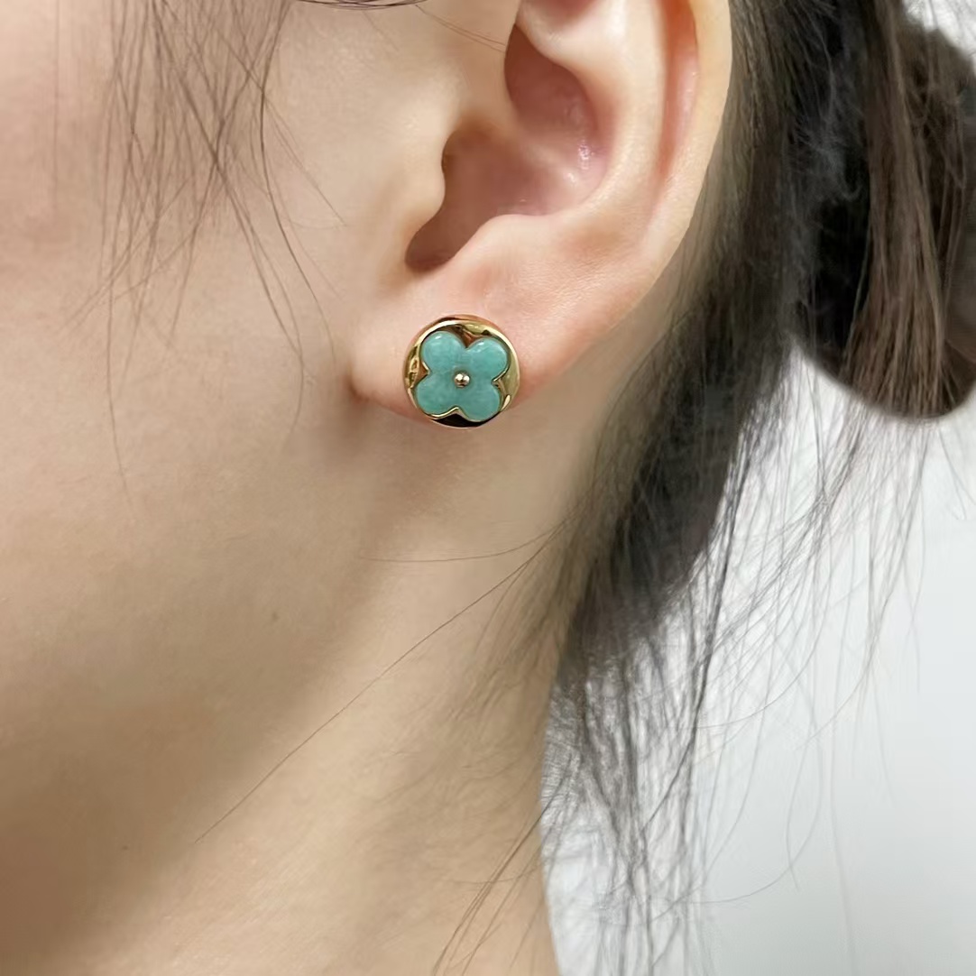 Replica Louis Vuitton AB Style Amazonite Stud Earrings