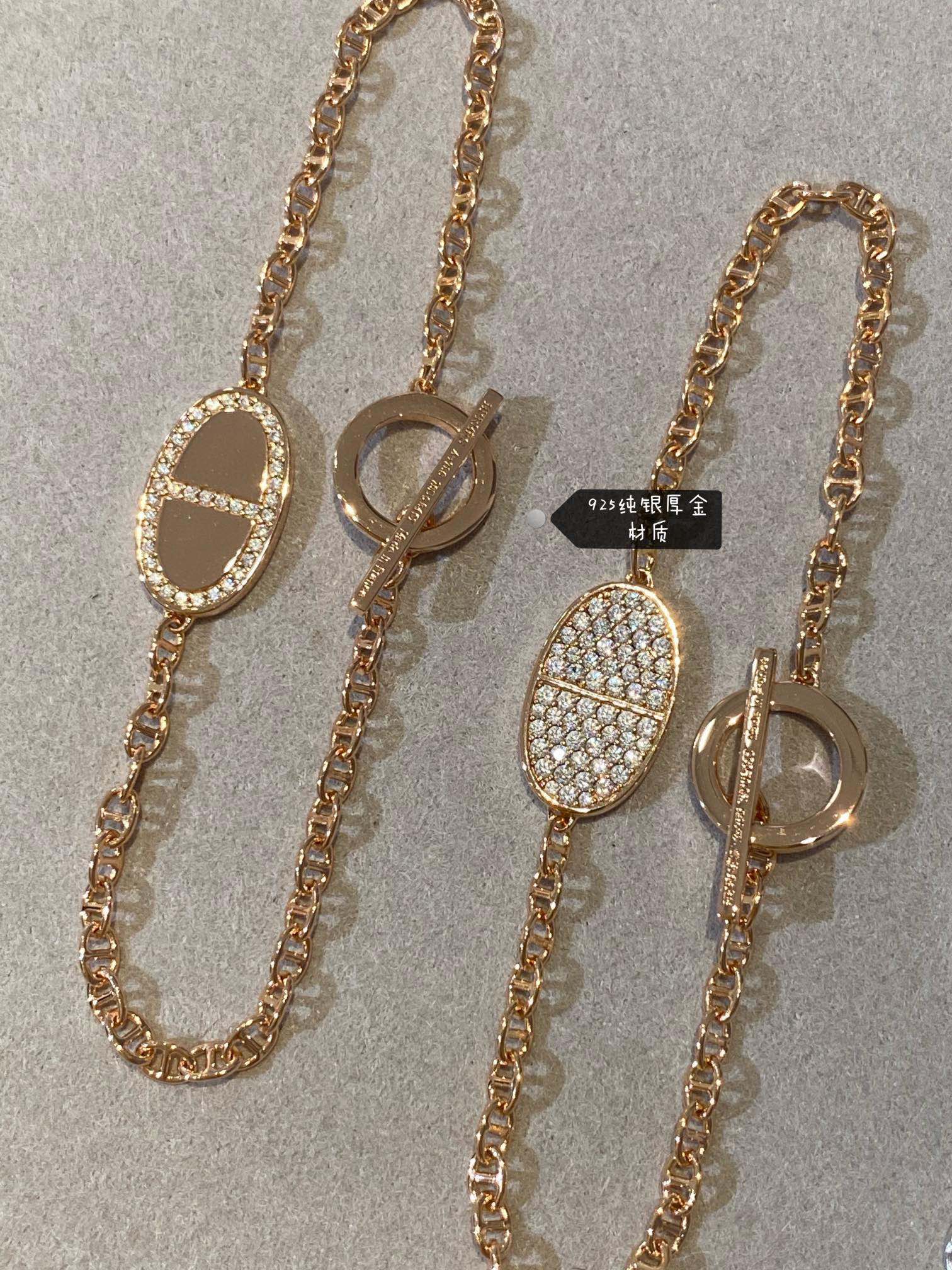 Replica Hermes New Diamond Paved Pig Nose Bracelet