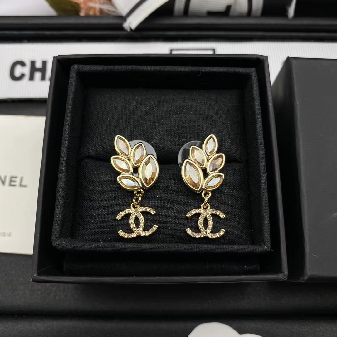 Replica Chanel Amber Leaf Earrings