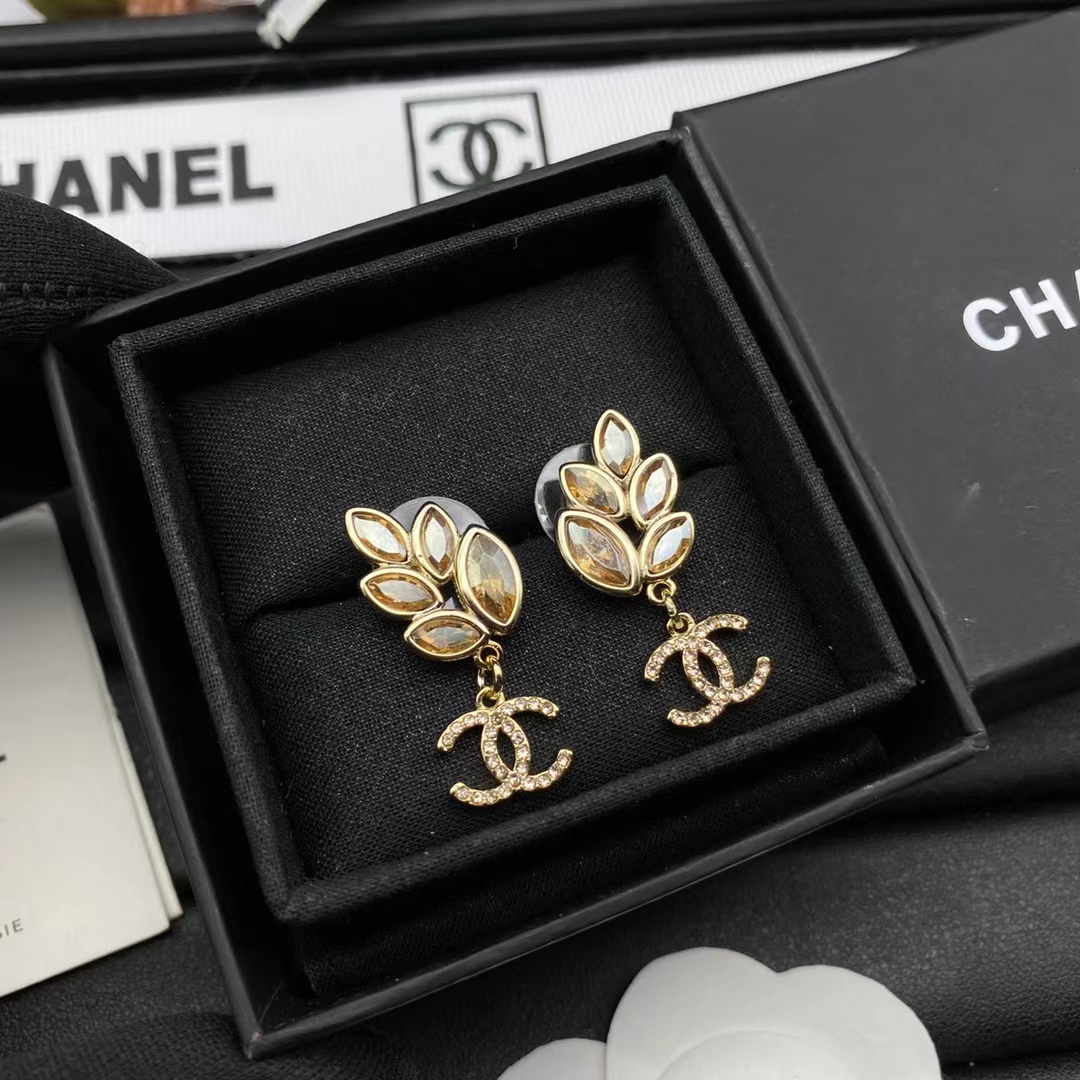 Replica Chanel Amber Leaf Earrings
