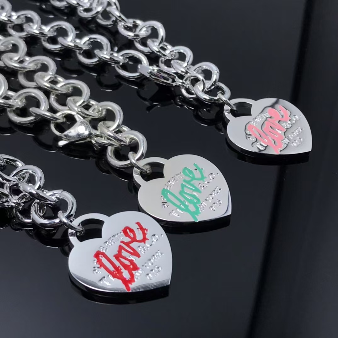 Replica Tiffany Heart Tag Charm Chain Bracelet