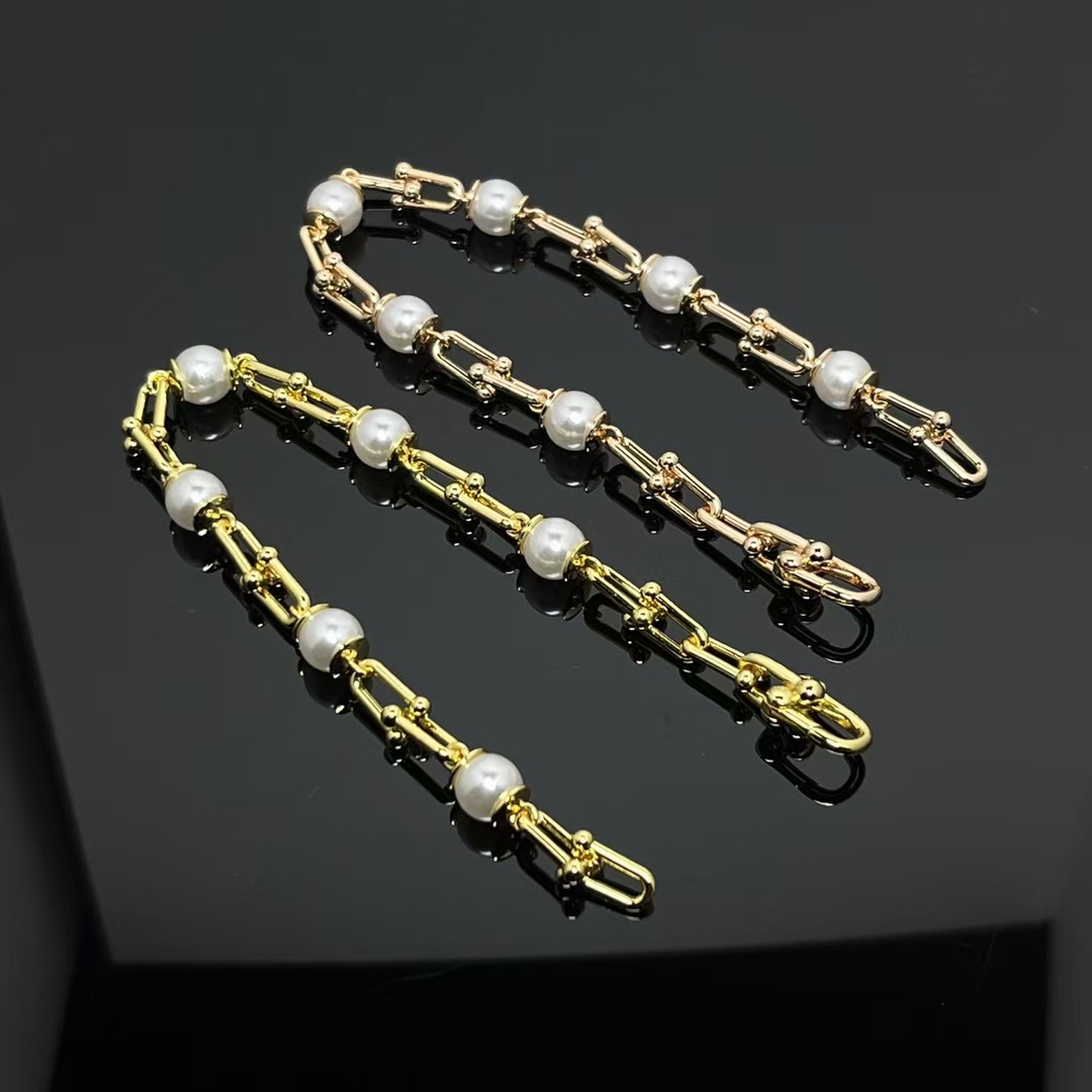 Replica Tiffany HardWear Link Bracelet with Freshwater Pearls