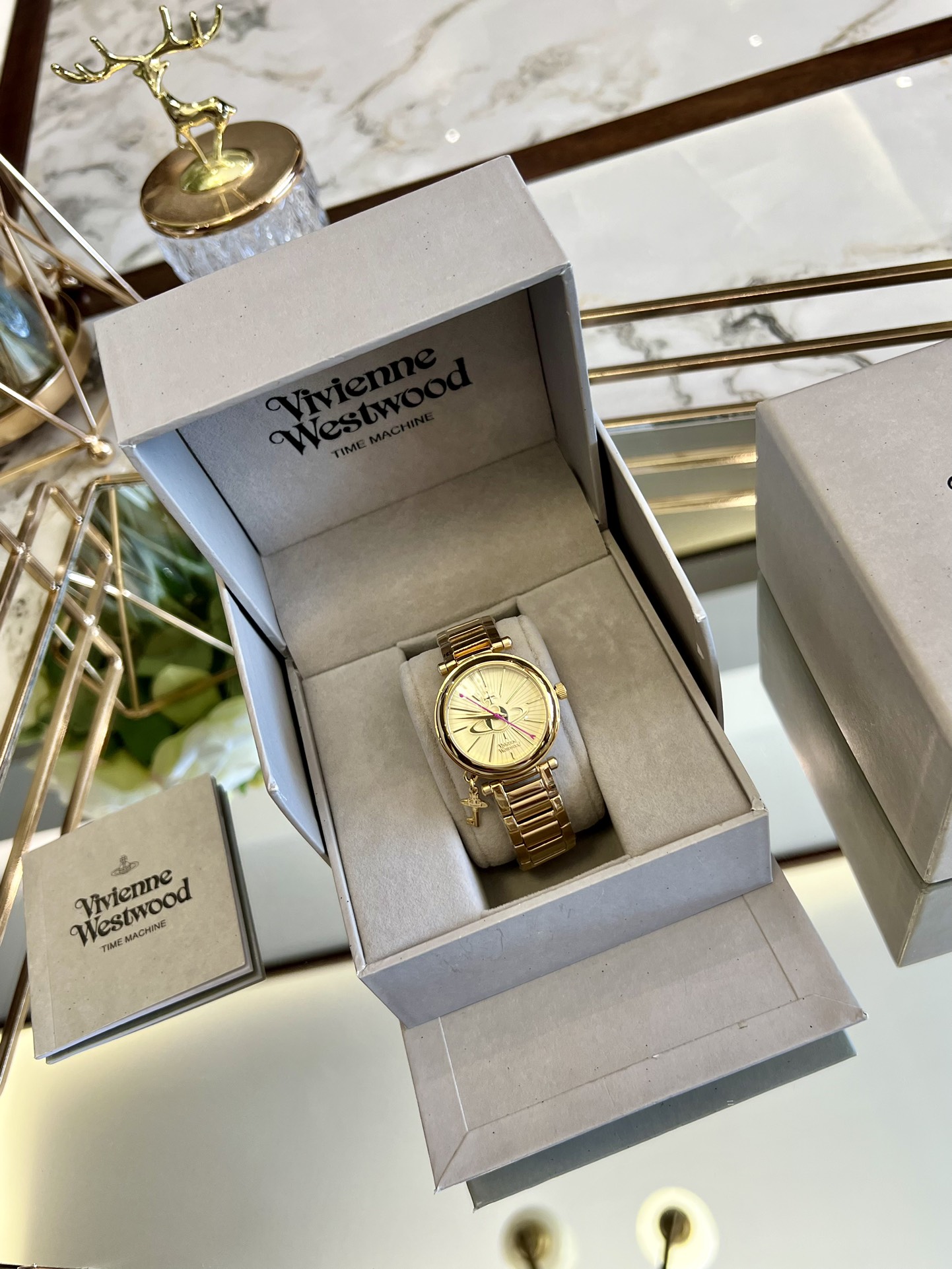 Replica Vivienne Westwood Gold Dial Gold Band Watch - 30MM