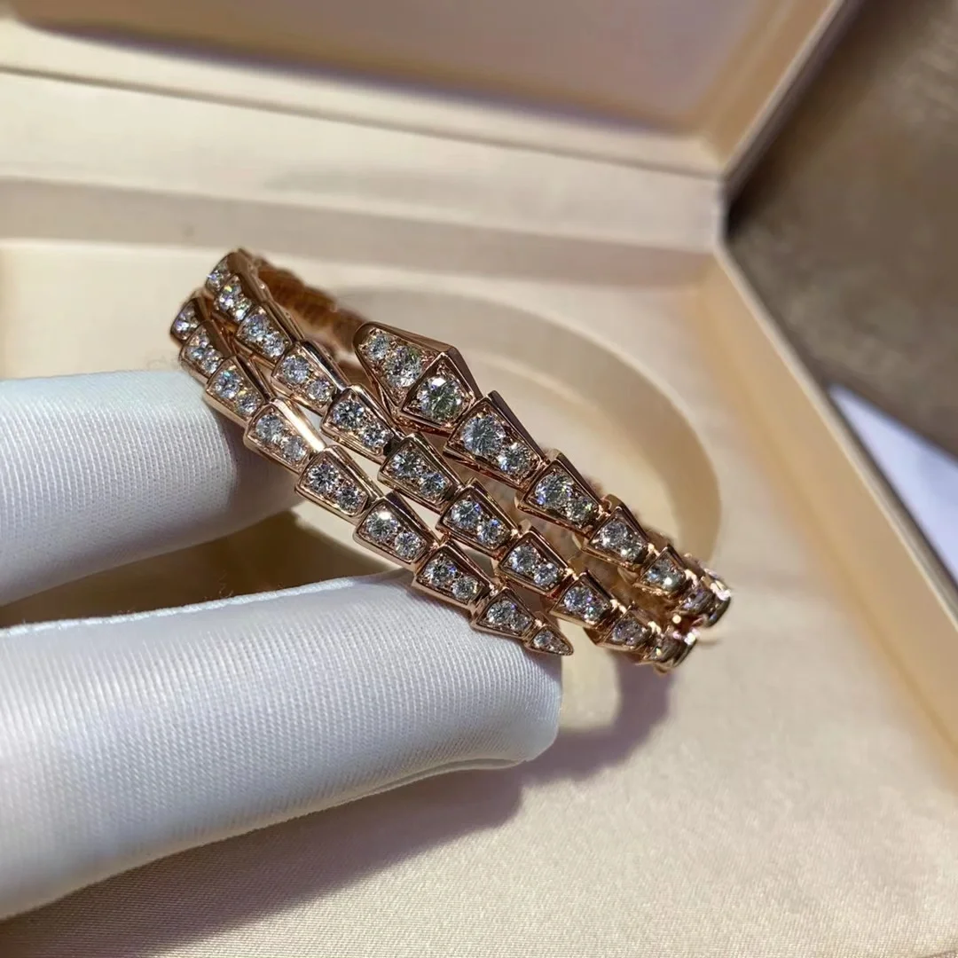 Replica Bvlgari Serpenti Viper Bracelet - Full Diamond