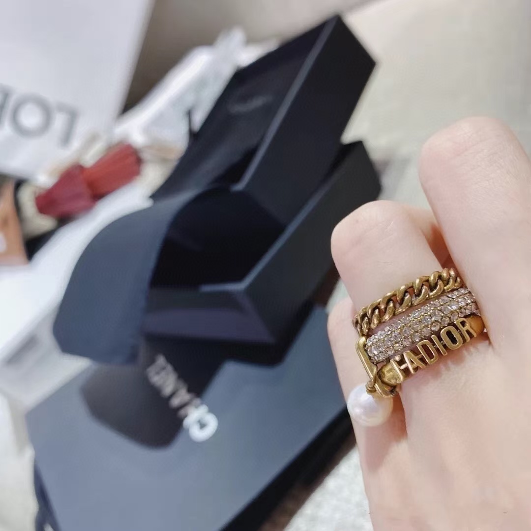 Replica JADIOR 3 Layers Pearl Dangle Ring