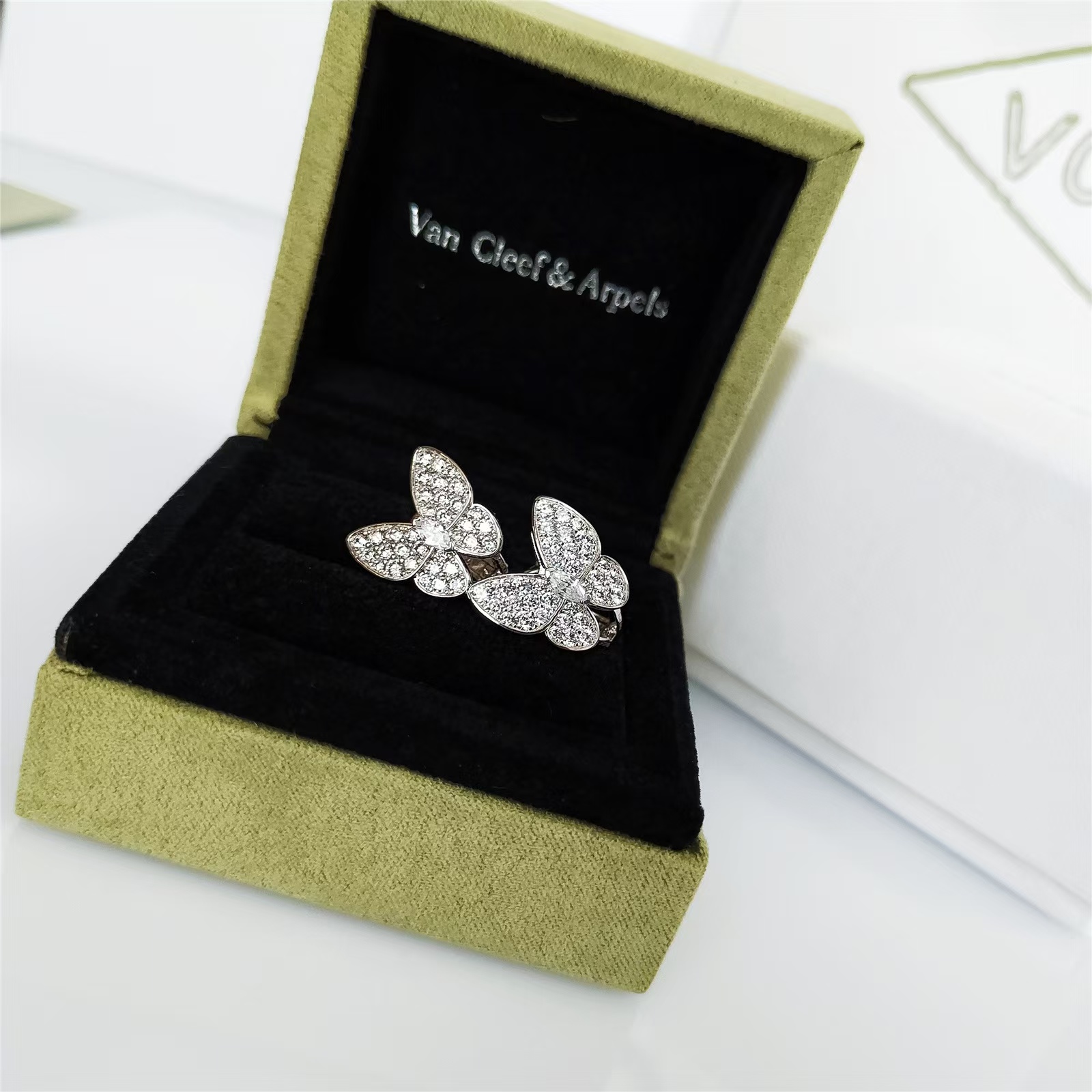 Replica Van Cleef & Arpels Two Butterfly Earrings