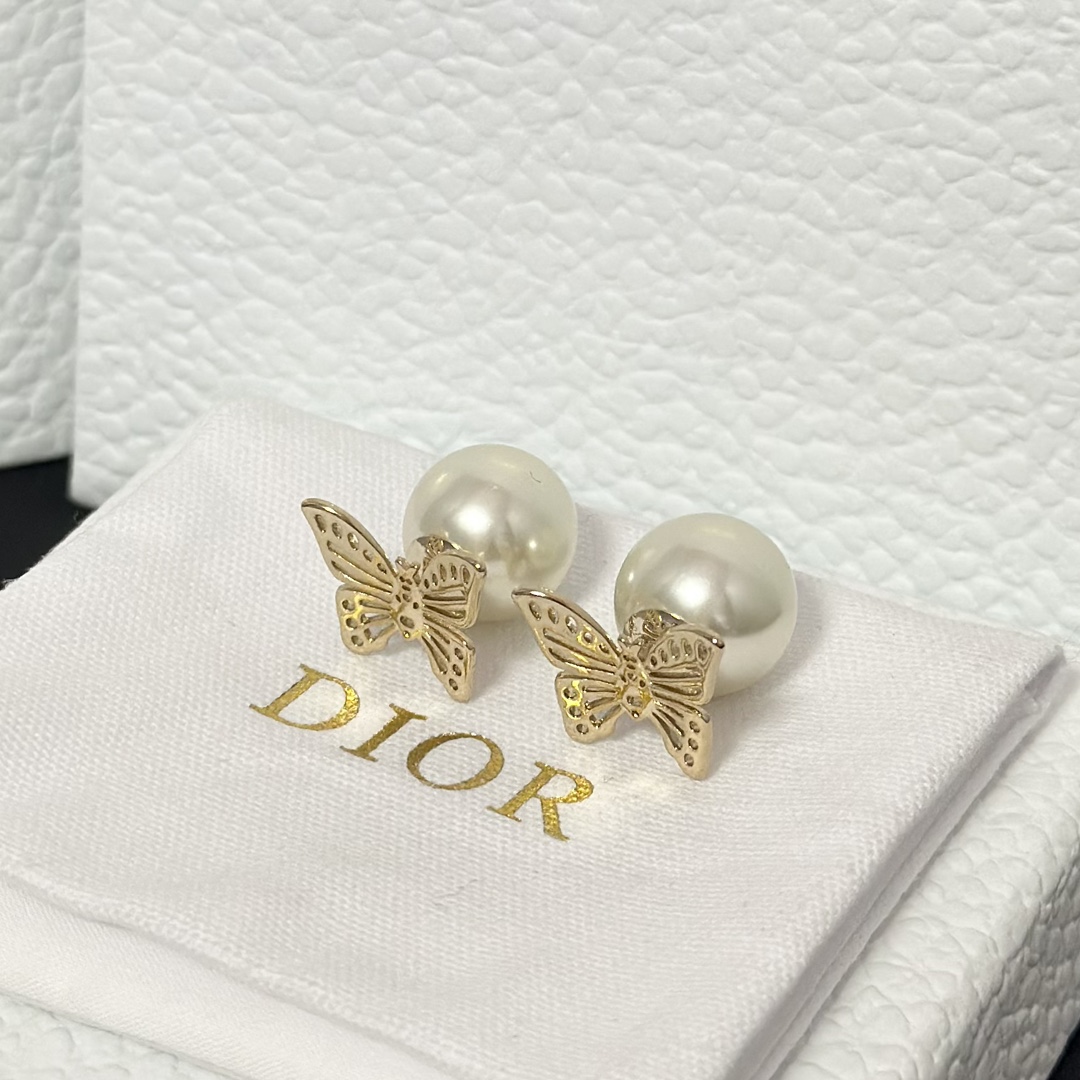 Replica Dior Hollow Butterfly Stud Earrings