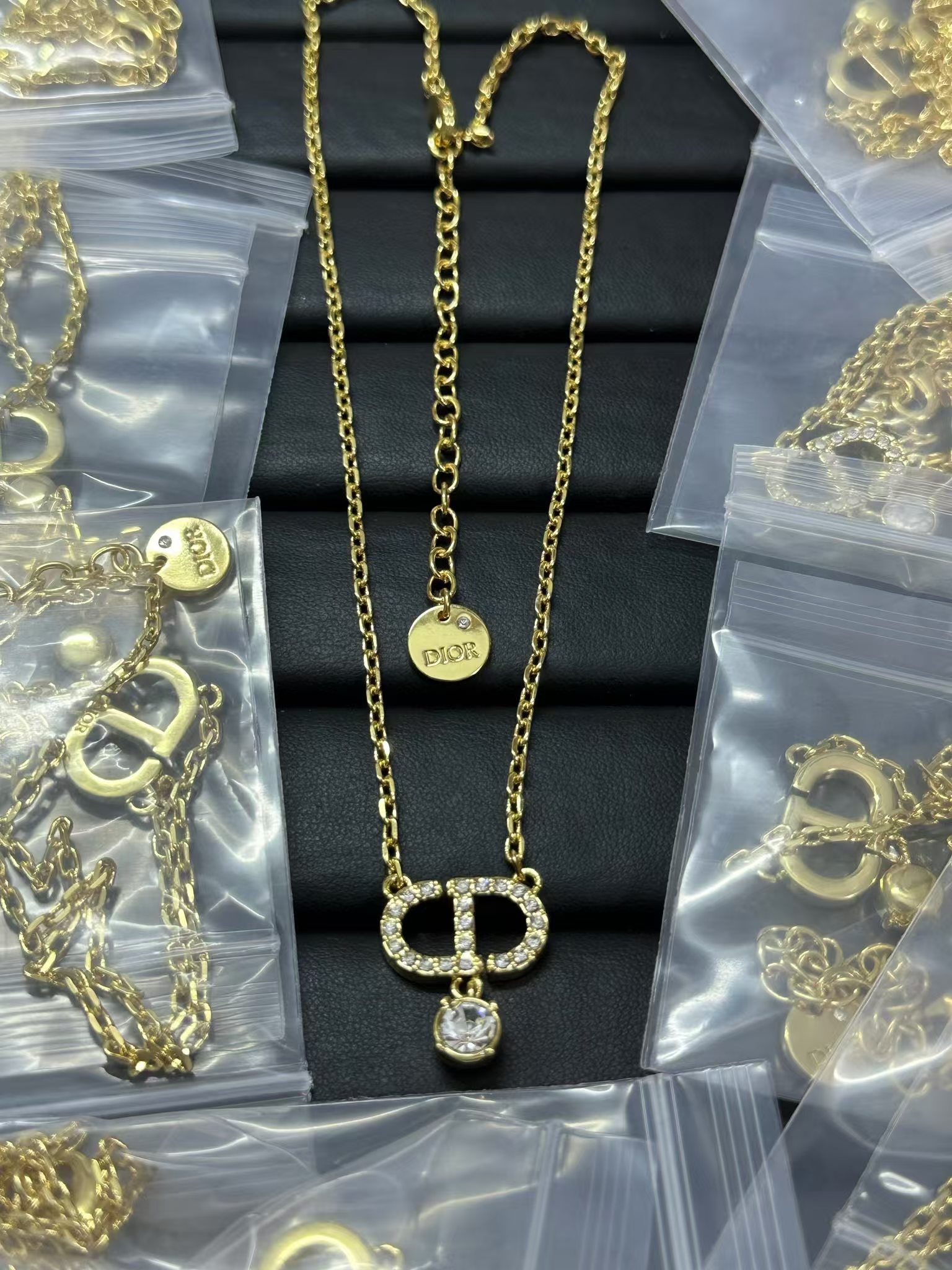 Replica Dior CD Pendant Diamond Drop Necklace