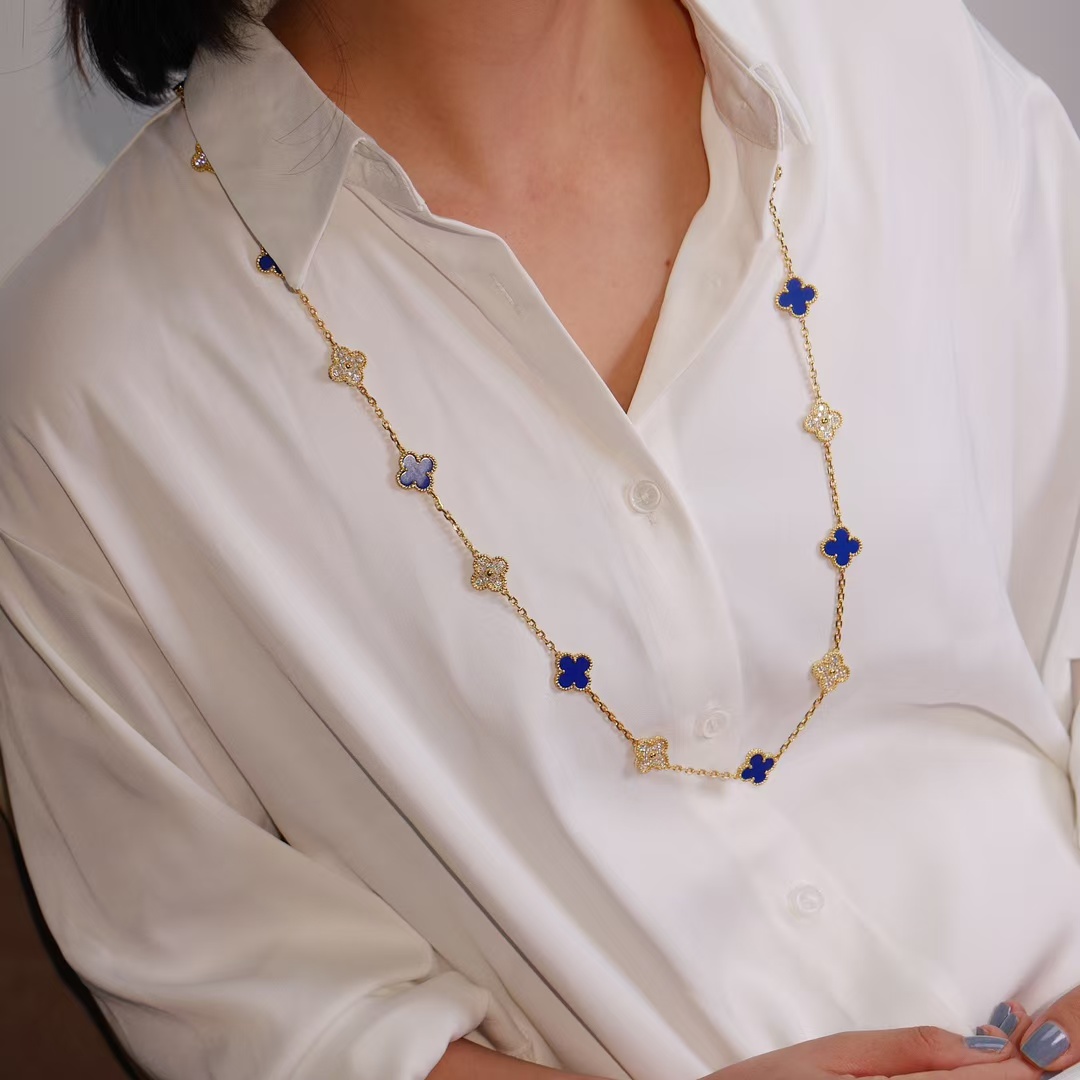 Replica Van Cleef & Arpels Vintage Alhambra Long Necklace, 20 Motifs