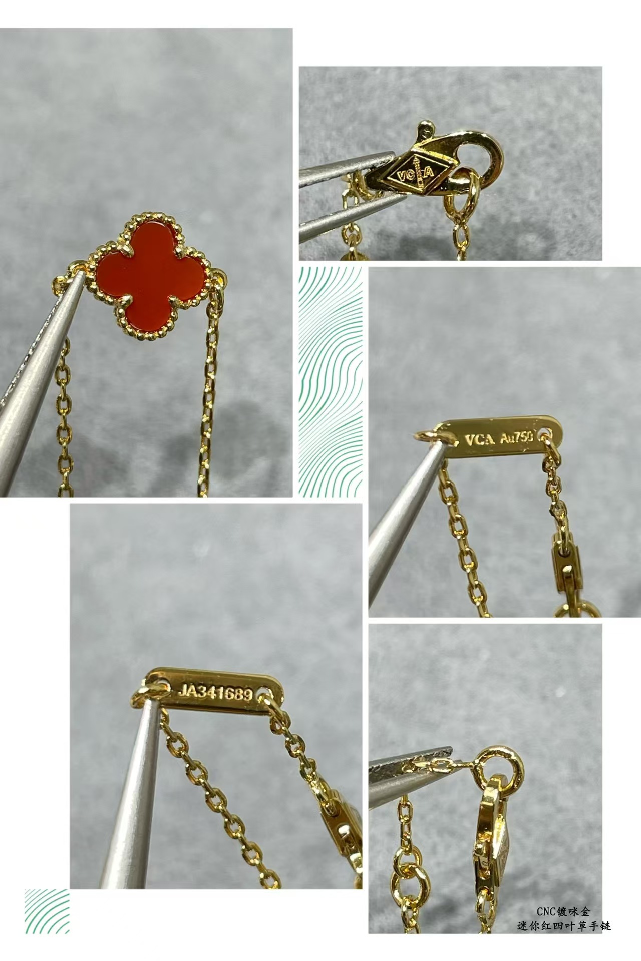 Replica Van Cleef & Arpels Red Agate Single Clover Bracelet
