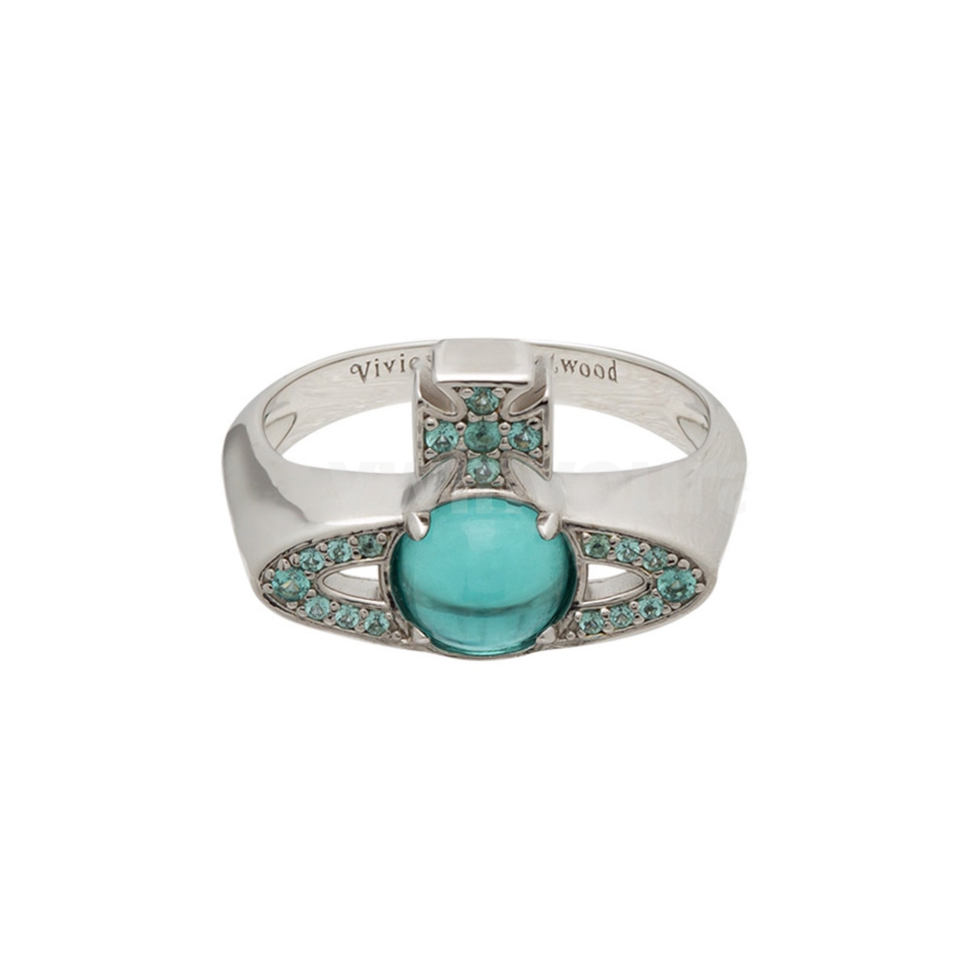 Replica Vivienne Westwood Lake Blue Lucky Bead Saturn Ring