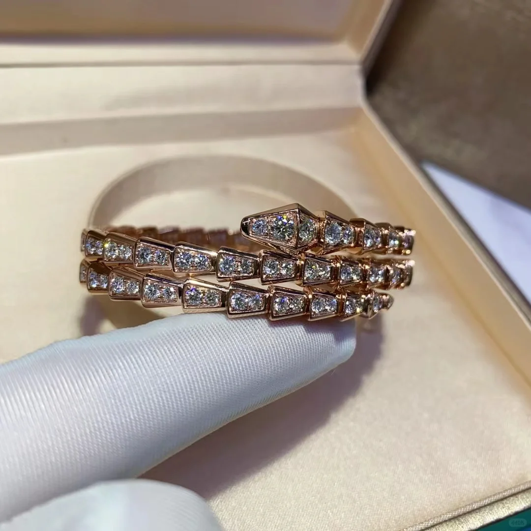 Replica Bvlgari Serpenti Viper Bracelet - Full Diamond
