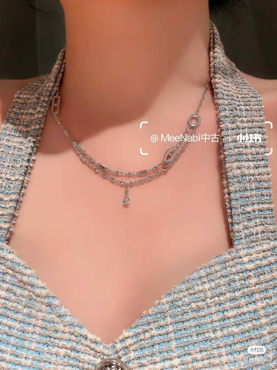 Replica Hermes Pig Nose Teardrop Diamond Pendant Necklace