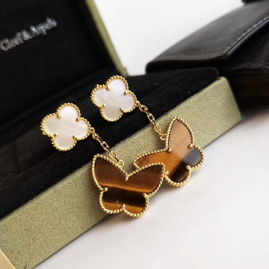 Replica Van Cleef & Arpels Lucky Alhambra Earrings, 2 Motifs