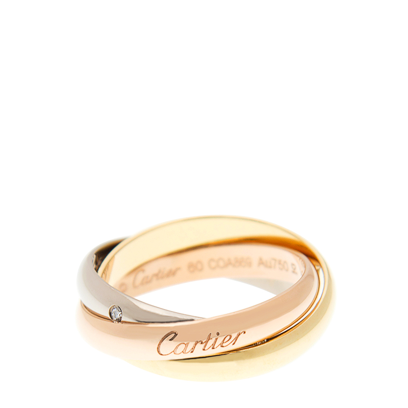 Replica NEW CARTIER TRINITY RING B4088551 18kt ROSE GOLD & WHITE GOLD & YELLOW GOLD GOLD/SLIVER