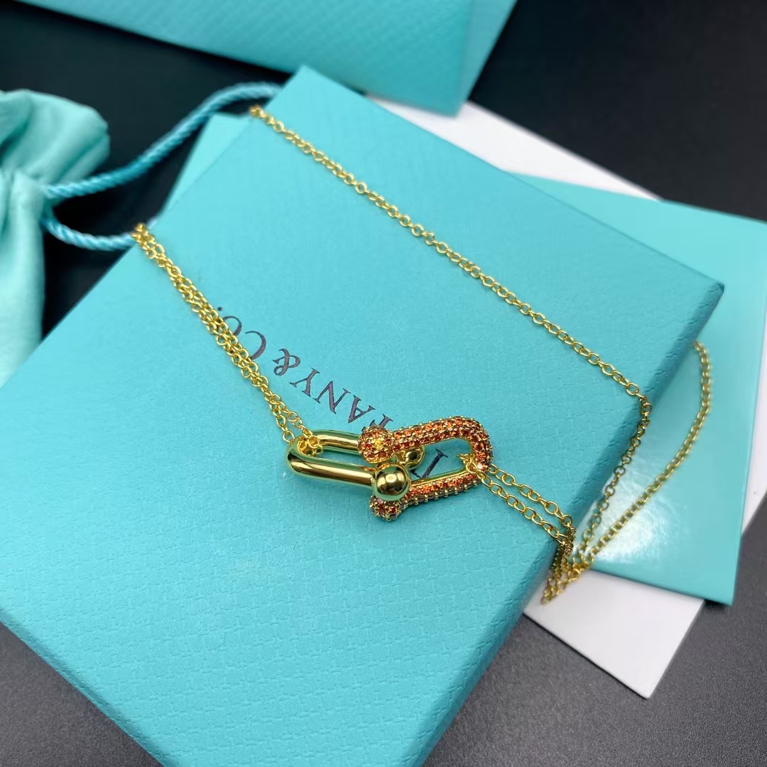 Replica Tiffany Large Double Link Pendant Necklace