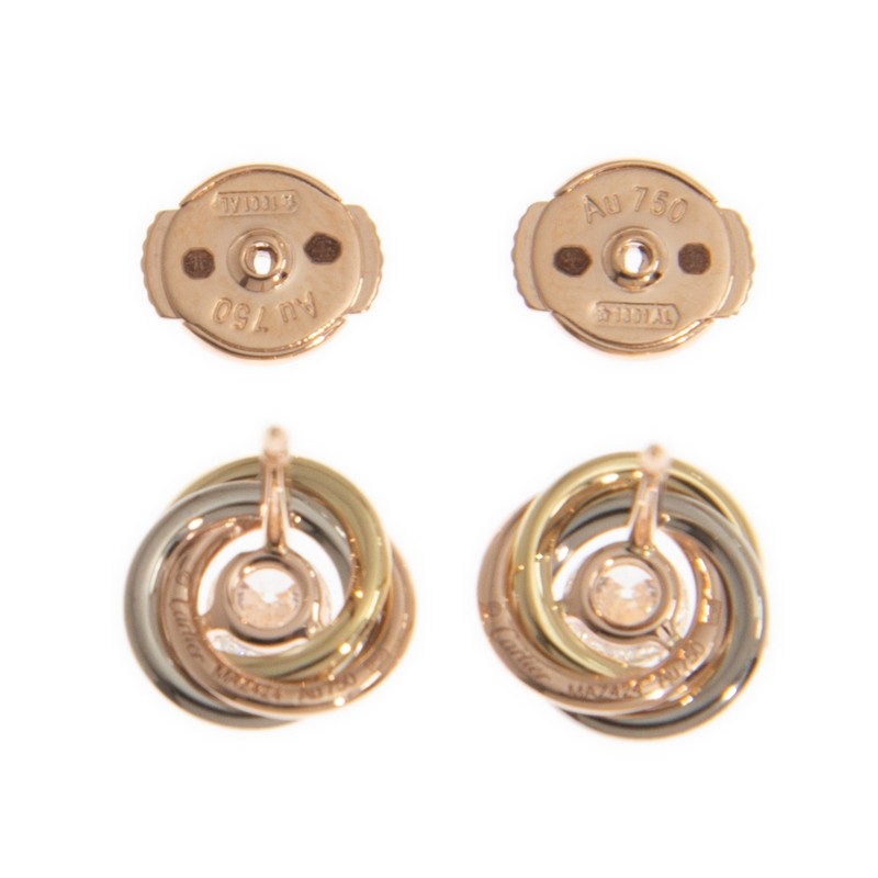 Replica NEW CARTIER TRINITY EARRING B8045300 18kt ROSE GOLD & WHITE GOLD & YELLOW GOLD PINK GOLD/SILVER